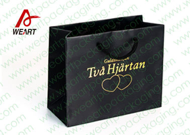 Shirt Shop Black Custom Branded Paper Bags With Logo Matte Lamination Suface