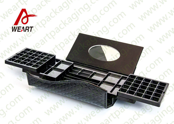 Special Handle Leather Material Customized Paper Box For Make Up Pakaging