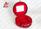 Caixa redonda vermelha personalizada do organizador da composição, saco cosmético do malote do punho de couro fornecedor