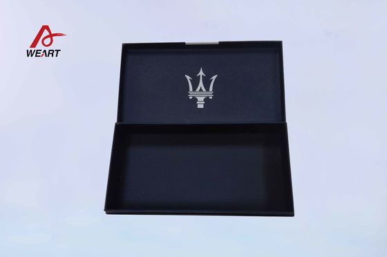 Caixas de presente de joia da laminação do toque macio, tipo azul profundo impressão personalizada de Filp do logotipo da caixa de papel